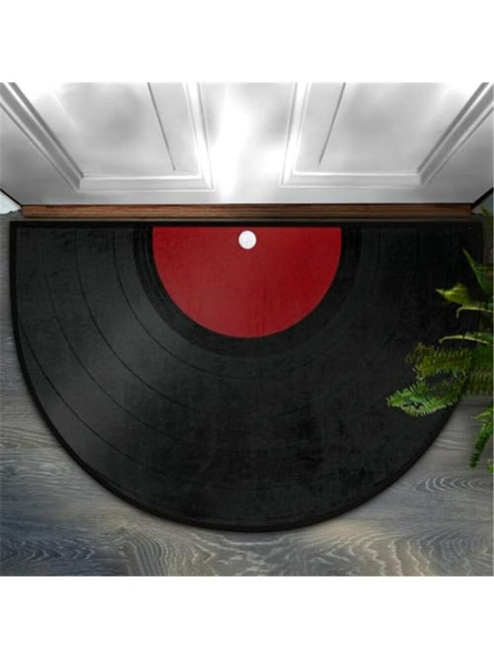 Classic Music Record Disco Half Round Door Mat Non-Slip Soft Doormats for